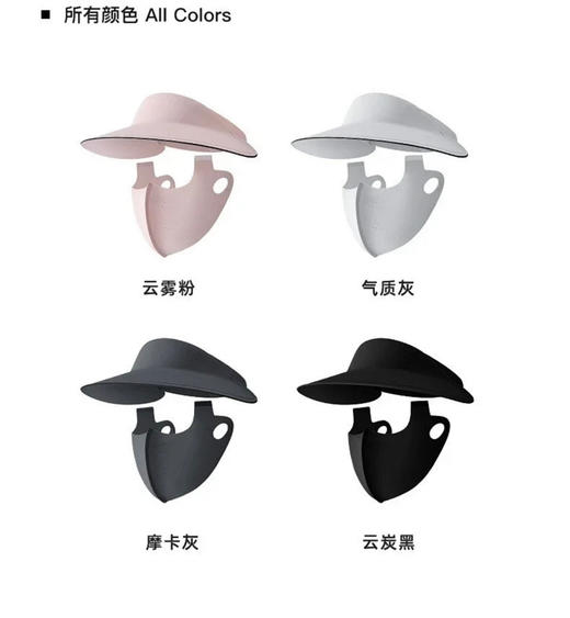 lu分体式遮阳帽防晒面罩套装43001 商品图7