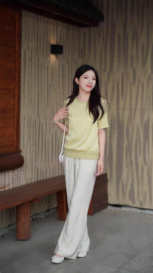 臣禾	【亚麻裤】老钱风松紧腰休闲直筒裤	JZ252060393 商品图2