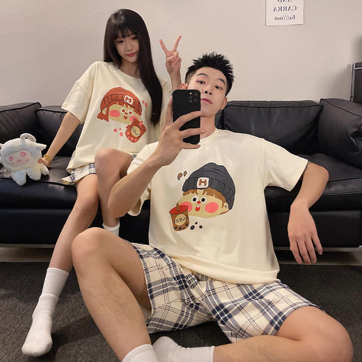 【GZ】无忧购情侣款卡通家居服短袖短裤套装（截单后7天发货) 商品图4