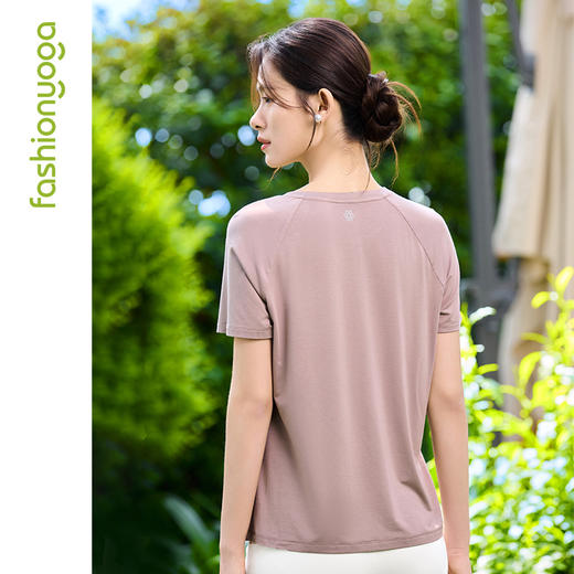 凡圣瑜伽不对称圆领T恤F15334 商品图3