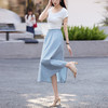 【专属特价】熙世界工装风a字半身裙女夏薄款2025新款浅蓝色梨形身材中长裙子 商品缩略图2