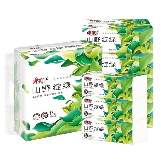 心相印向野而生柔厚无香四层M码抽纸90抽*8包DT43090 商品图3