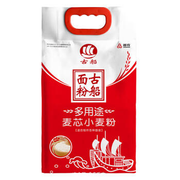 古船面粉多用途麦芯小麦粉5斤中筋粉馒头烙饼家庭粉 /粮油调味 /面粉 /通用粉 商品图0