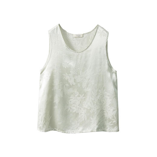 丁摩 真丝缎面提花绞萝背心女吊带夏外穿桑蚕丝法式上衣夏季马甲5ZF-009 商品图4