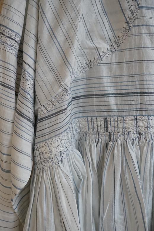 MAKU textiles｜真丝细条纹刺绣上衣衬衫 商品图14