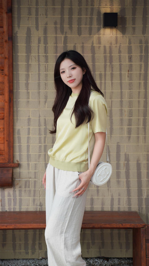 L1XL2现货 臣禾	【正肩真丝T】下摆罗纹圆领短袖T恤	JZ252050675 商品图7