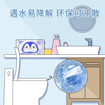 德佑纯水湿厕纸尝新装80抽*4包 洁厕湿纸巾厕所湿巾 /家庭清洁/纸品 /清洁纸品 /湿厕纸 商品图1