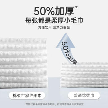 FulCotton棉柔世家珍珠纹洗脸巾绵柔巾80抽*6包一次性洗脸洁面巾加厚擦脸巾 /家庭清洁/纸品 /清洁纸品 /洗脸巾 商品图2
