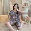 【休闲时尚！舒适感足】新款棉绸睡衣女夏季薄款短袖短裤家居服韩版甜美少女外穿大码套装。ry 商品缩略图1