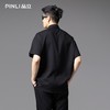 PINLI品立2025夏季新款方领植物花卉刺绣短袖衬衫衬衣男士上衣潮B252113058 商品缩略图2