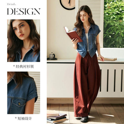 OLrain欧芮儿牛仔设计感马甲短外套女夏季2025新款别致气质上衣 商品图1