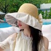 【玩转夏日，无惧阳光，放肆出行~】韩版遮阳帽 收纳袋蝴蝶结彩胶防晒 夏季透气大檐 时尚紫外线渔夫帽子-QQ 商品缩略图0