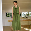 OLrain欧芮儿绿色绑带法式连衣裙女夏季2025新款森系度假露肩长裙 商品缩略图0