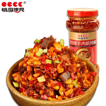 桃园建民 特辣牛肉耗辣椒酱210g 香辣红油拌饭拌面下饭调味辣酱 河南特产 /粮油调味 /调味品 /中式酱料 商品图5