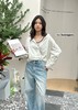 C45152#烫钻条纹通勤衬衣 商品缩略图2