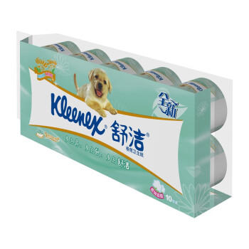舒洁（Kleenex）卷纸卫生纸绿茶洋甘菊清香印花有芯卷纸3层250节*10卷纸巾厕纸 /家庭清洁/纸品 /清洁纸品 /卷纸 商品图6