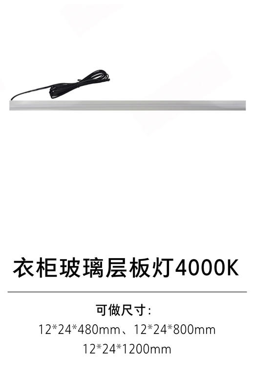 1-衣柜照明五金-1灯具-1-玻璃层板灯4000K 商品图0