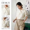 OLrain欧芮儿米白色法式飘带衬衫女夏季2025新款小众别致减龄衬衣 商品缩略图1