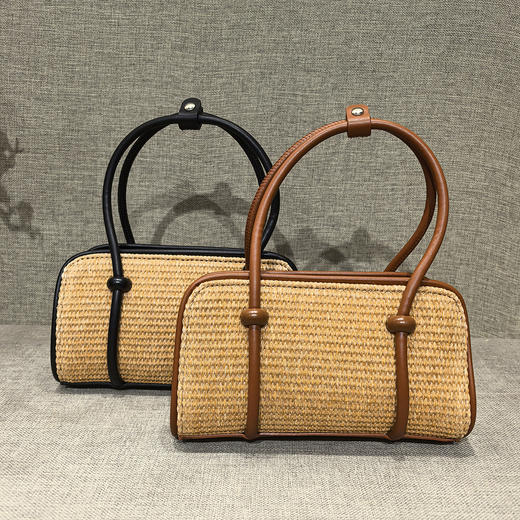 6573黑色&棕色新款藤编包 商品图0