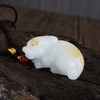 【天然正品】天然新疆籽料细腻油润度佳瑞兽（招财辟邪）和田玉吊坠项链46.3*23.1*19.8MM（皆取最大值）中性款现售价：3880！030425AH78 商品缩略图3