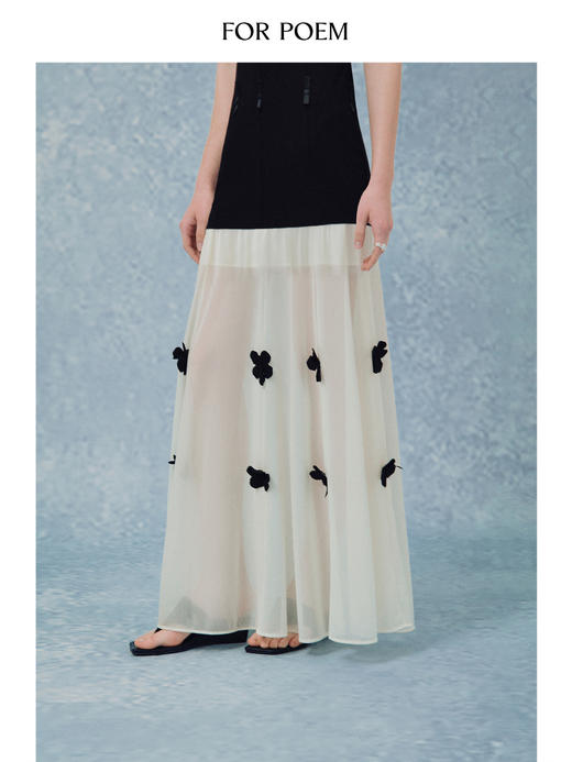 ForPoem 现货 25/SS原创设计醋酸网纱立体花多穿法重工长款短款连衣裙 商品图4