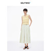 SELFWHO亚麻混纺百褶半身裙女2025夏季新款宽松中长款A字裙摆半裙 商品缩略图2