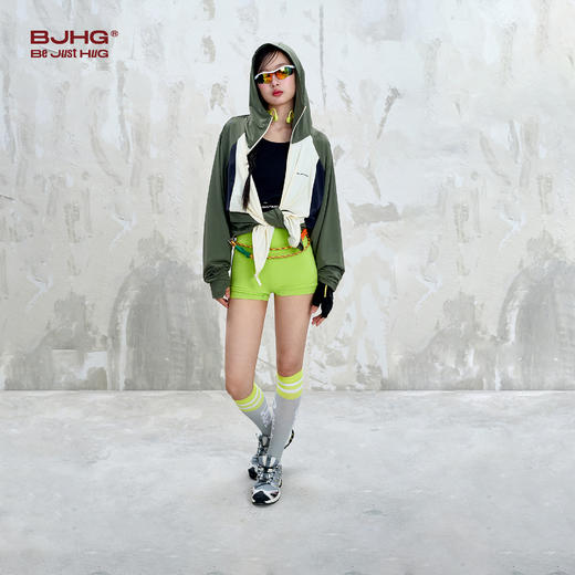 BJHG不计后果UPF50连帽防晒服女款夏季凉感宽松撞色拼接防晒外套 商品图3