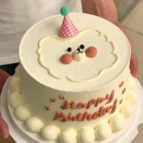 ［小白熊简约手绘蛋糕］