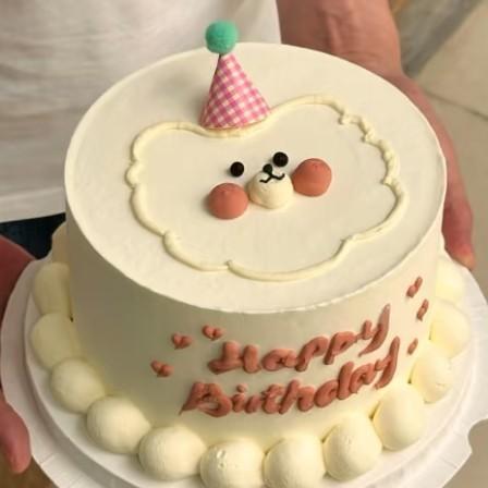 ［小白熊简约手绘蛋糕］ 商品图0