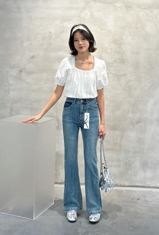 N51078#时尚弹力喇叭牛仔裤 商品图0