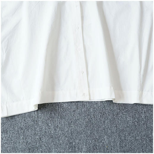 上身巨显瘦横版蝙蝠版宽松衬衫!20025日系小众棉布短款上衣夏季百搭新款！ 商品图3