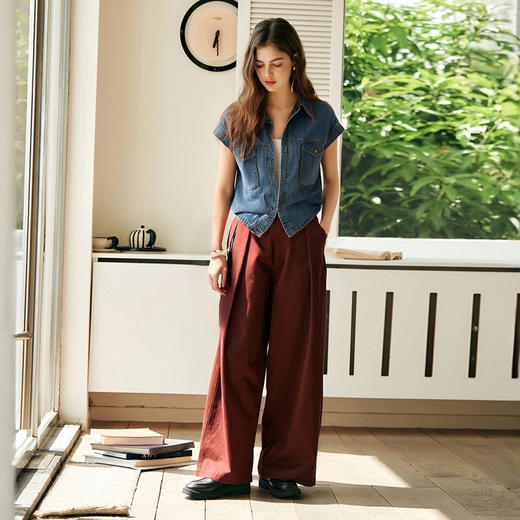 OLrain欧芮儿牛仔设计感马甲短外套女夏季2025新款别致气质上衣 商品图3