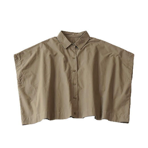 上身巨显瘦横版蝙蝠版宽松衬衫!20025日系小众棉布短款上衣夏季百搭新款！ 商品图4