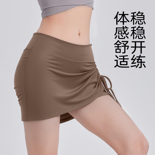 跃牌【瑜堂系列】新款抽皱运动短裙女防走光高腰提臀跑步假两件瑜伽健身裤JYMQ070 商品图1