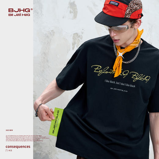 BJHG不计后果 撞色大标短袖t恤男夏季防晒速干凉感抗菌功能性半袖 商品图2