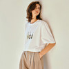 OLrain欧芮儿白色圆领印花T恤女夏季2025年新款宽松休闲短袖上衣 商品缩略图2