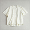 日系设计感小众圆领暗排扣短袖衬衫！2025夏季薄款宽松色棉衬衫女款！ 商品缩略图7