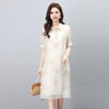 丁摩 印花短袖衬衫连衣裙女夏季新款洋气休闲宽松显瘦中长裙子5ZF-862 商品缩略图6