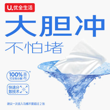 优全生活湿厕纸80抽*10包金盏花加厚清洁湿纸巾S码擦屁股男女如洁厕巾家庭 /家庭清洁/纸品 /清洁纸品 /湿厕纸 商品图1