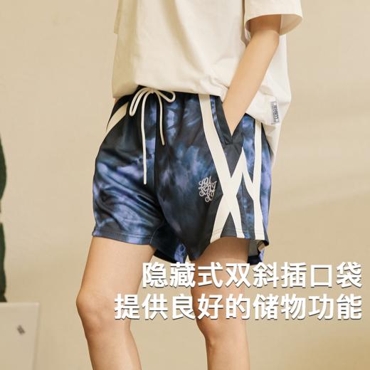 LUSHISI筑梦人主题篮球短裤美式休闲街头运动四五分拼接抽绳运动 商品图1