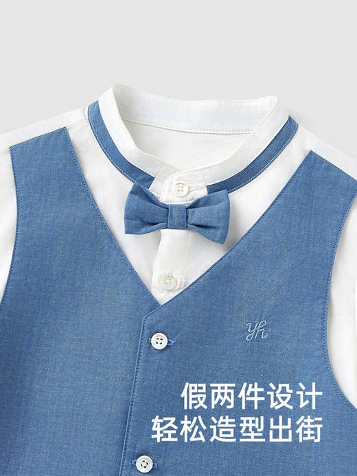 童装夏季男童纯棉短袖礼服套装T恤裤子2025新款YRABJ2R008A 商品图2