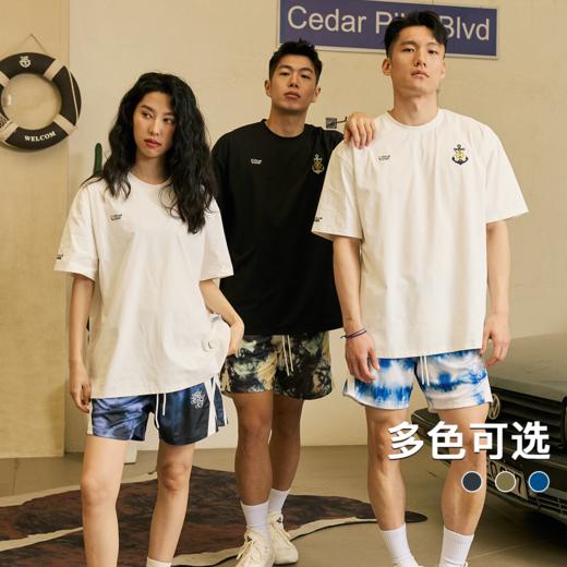 LUSHISI筑梦人主题篮球短裤美式休闲街头运动四五分拼接抽绳运动 商品图3