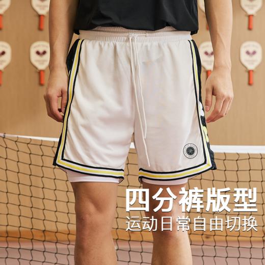 LUSHISI夏若繁花主题短裤美式休闲街头运动四五分拼接抽绳运动裤 商品图2