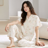 【超柔软莫代尔】夏季莫代尔女士睡衣短袖长裤可外穿翻领家居服    JL-2522 商品缩略图0