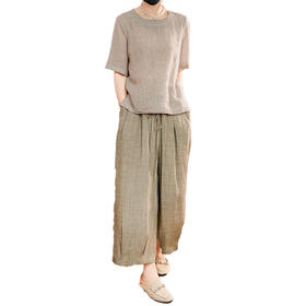 对音夏季新款遮肚显瘦轻奢妈妈装优雅休闲气质大码套装JK-Z2120