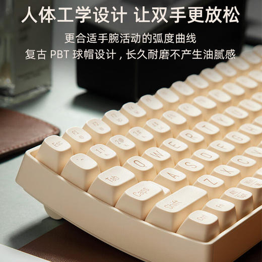 洛斐（LOFREE）小翘三模无线蓝牙机械键盘办公无线热拔插多系统兼容连接 豆腐小翘100键键盘 商品图4