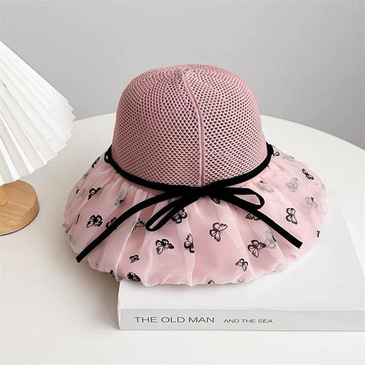 【即遮阳又显脸小】蝴蝶结蕾丝渔夫帽新款显脸小夏季户外出游遮阳防紫外线韩版太阳帽。ry 商品图6
