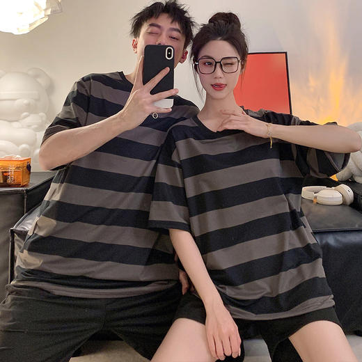 【GZ】无忧购情侣款日常短袖短裤家居服套装 商品图3