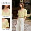 OLrain欧芮儿黄色方领法式度假衬衫夏季2025新款宽松显瘦别致小衫 商品缩略图1