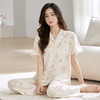 【超柔软莫代尔】夏季莫代尔女士睡衣短袖长裤可外穿翻领家居服    JL-2522 商品缩略图1